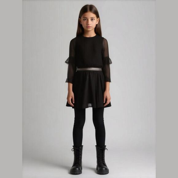 Epic Threads Girls Dress Size Large‎ Black Drop Waist Metallic Stripe NEW - Picture 1 of 8